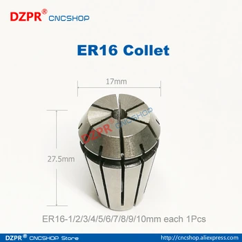 

ER16 1mm 2mm 3mm 4mm 5mm 6mm 7mm 8mm 9mm 10mm each 1Pcs High Precision Collet DZPR CNCSHOP
