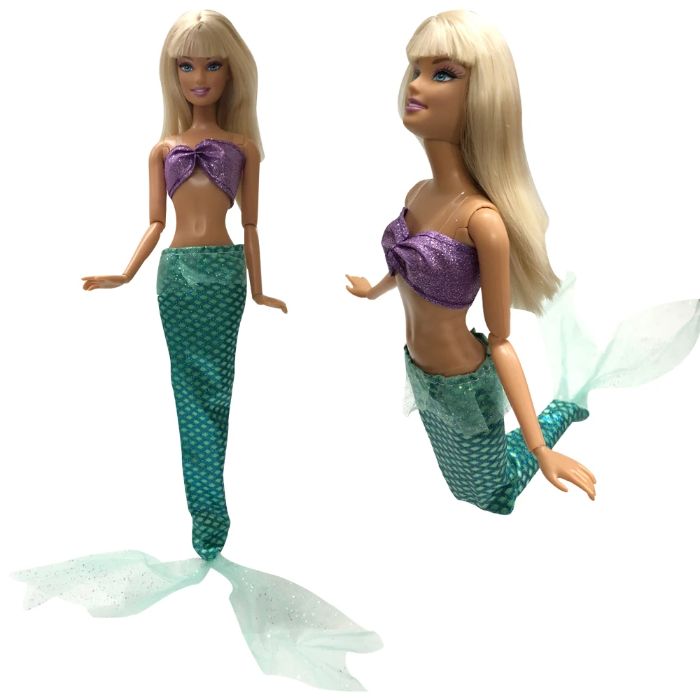 

NK One Set Princess Doll Dress Similar Fairy Tale Mermaid Tail Wedding Dress Gown Party Outfit For Barbie Doll Best Girls' Gift