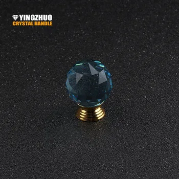 

Brand Interior Design Furniture Decoration Accessories Hardware Drawer Cupboard Door Handle Crystal Glass Knob Gold Base