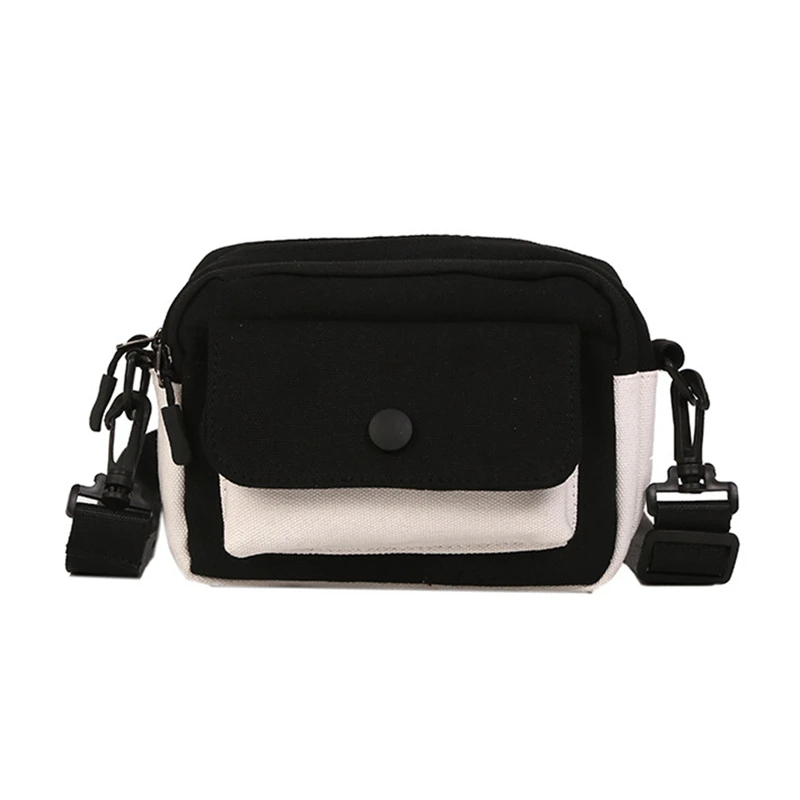 

2019 Korean Fashion Students Women Casual Girls Version Tide Wild Messenger Bag Canvas Bags Multi-Pocket Personality Small