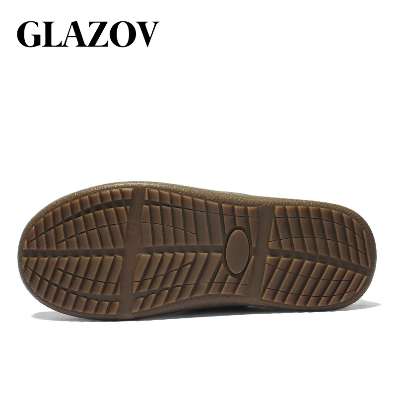GLAZOV Winter Men Shoes Plush Men Slippers Fleece Warm Fur Thicken Cotton-Padded Home Slipper Indoor Flat Shoes Big Size 37-48