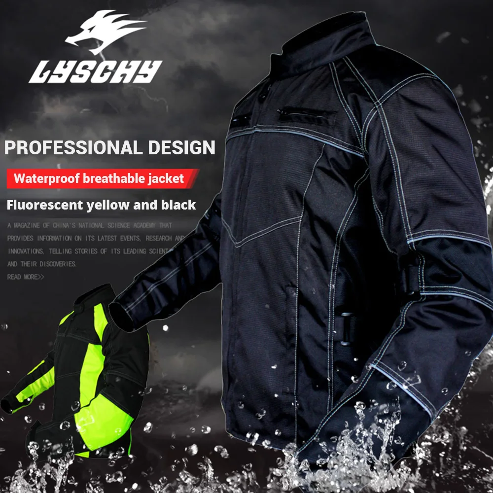 

LYSCHY Motorcycle Jackets Men Motocross Motorbike Racing Jacket Oxford Riding Waterfroof Summer Breathable Reflective Clothes