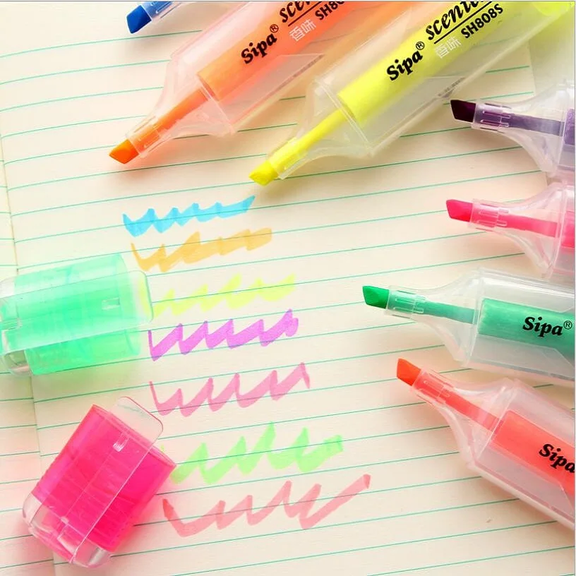 1 pc Highlighter Pen Creative Lovely Cartoon Marking Pens Students Learn Stationery Supplies
