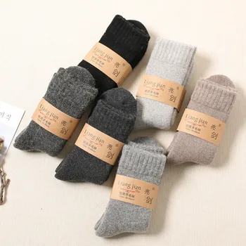 

Wool Socks Winter Pure Men Coarse Thread Towels Thickening Warmth Wholesale 3PAIR 40-46