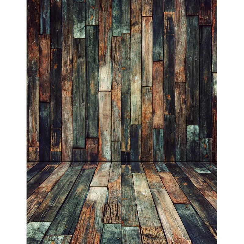

TR Vintage Colored Painting Wooden Plank Wall Floor Costume Wedding Custom Studio Backdrops Children Photo Background art fabric