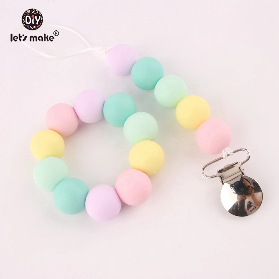 

Let's make 20mm Silicone Beads Teething Bracelets and Pcifier Clips Set 2pc/1set Baby Shower Gift Cut Nursing Accessories Clip