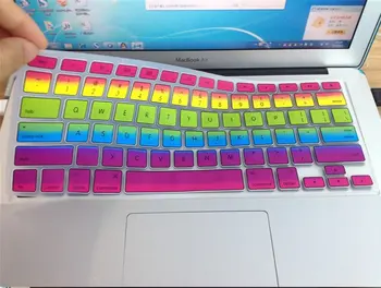 

2015 hot Fashion rainbow Keyboard Skin Silicone Laptop US Protector Keyboard Cover for Macbook Pro Air Retina 13"MEAFO