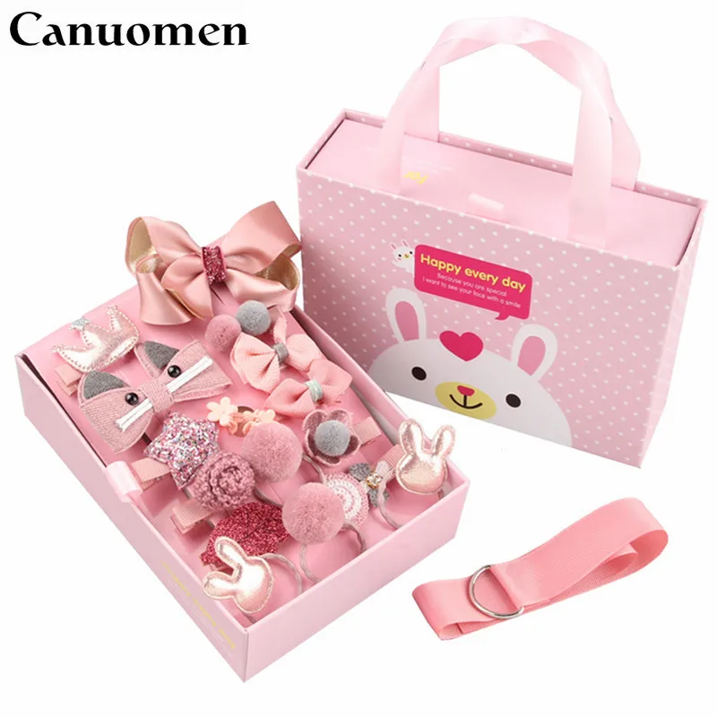 

Canuomen New Style Women Hair clip 18 Pcs/ Set Cute Kids Hair Accessories Pink Red Hair clip Set Fashion Gifts for Girls