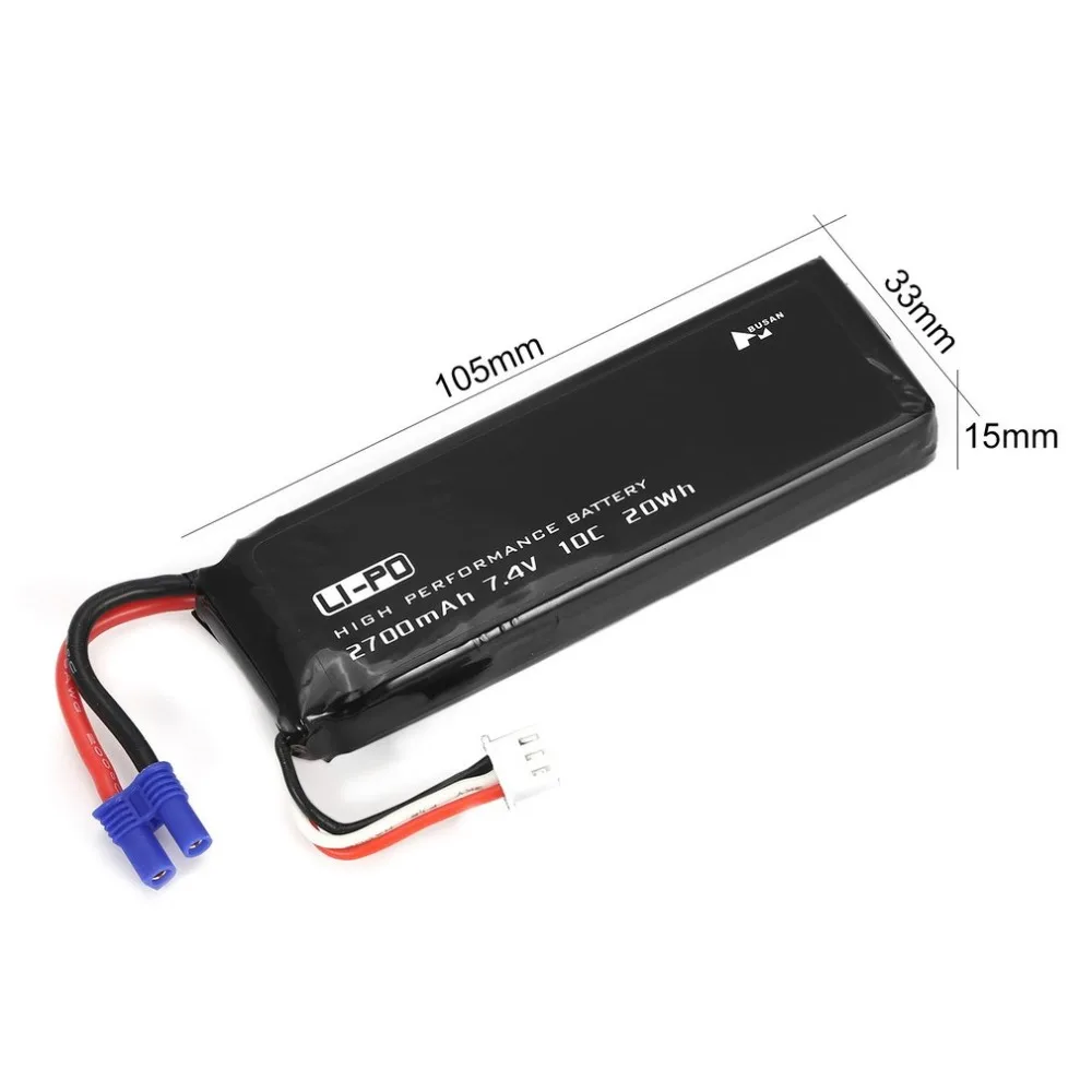 2pcs 7,4 V 2700 mAh 10C 20Wh Li-po батарея комплект запасные части аксессуар для Hubsan H501S H501M H501A H501C RC Квадрокоптер Дрон