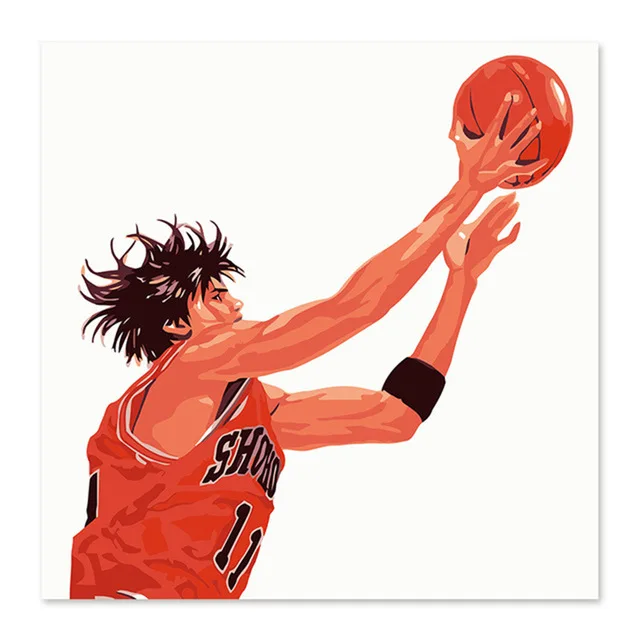 Chico Guapo Dunk Pintura Digital De Diy Dibujo En Tela Slam Dunk Chuan Feng Dia Difusa Deportes Diy Pintura Por Numeros Pintura Y Caligrafia Aliexpress