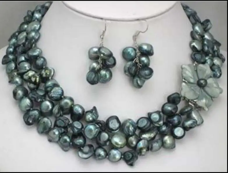 

Beautiful real pearl necklace match shell clasp earring