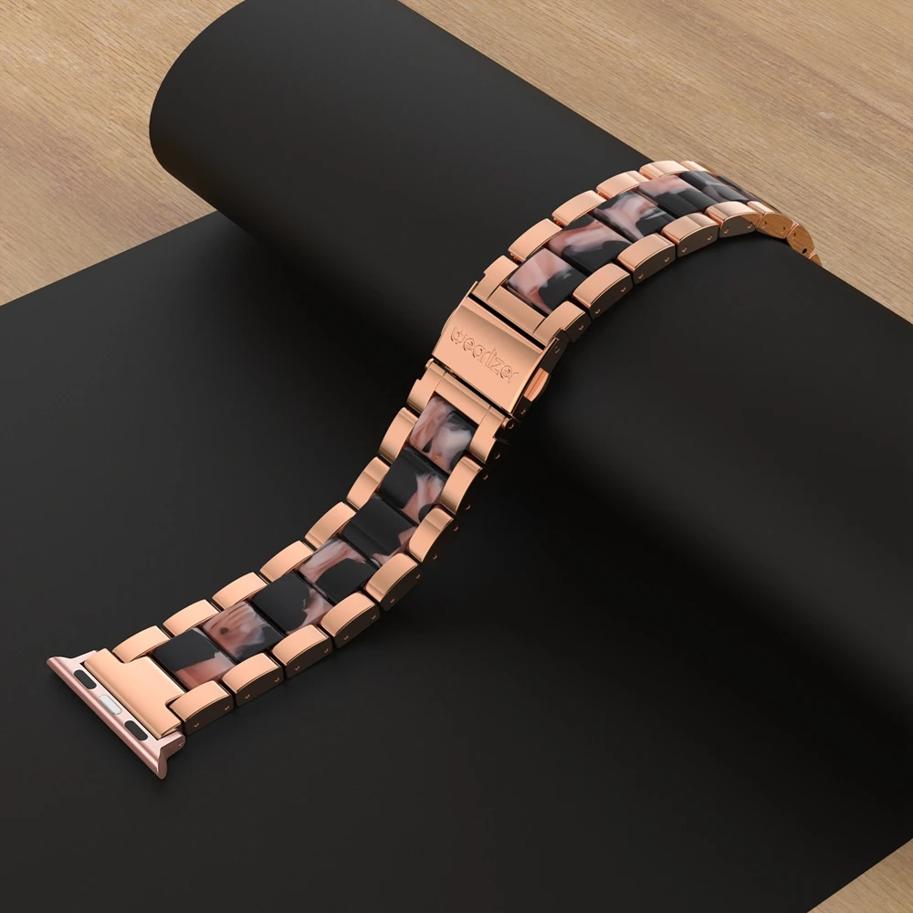 Wearlizer Роскошный металлический ремешок из нержавеющей стали для Apple Watch Band 38 мм 42 мм соединяющий ремешок браслета для iwatch Series 5 4 3 2 1