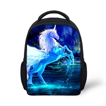 

New Custom Unicorn Horse Print Kids School Bags Preschool For Boy Girl Book Pencil Case Mini Children Kindergarten Satchel G