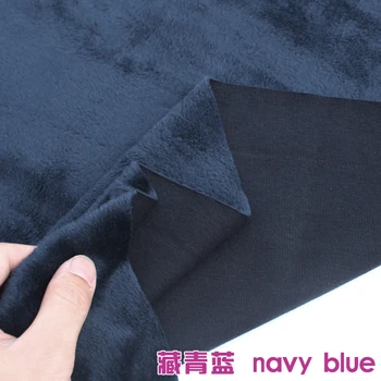 

Navy Blue Cotton Polyester Velour Knit Fabric Luxurious kid Wear Super Soft Extra Plush Stretchy 60" Wide Sold By The Yard