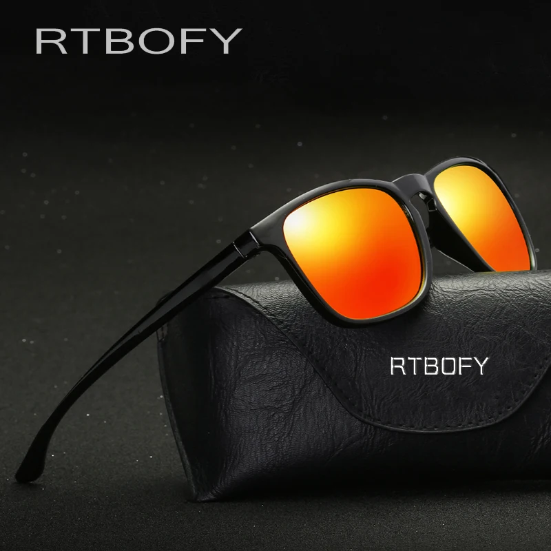 RTBOFY брендовые модные квадратные солнцезащитные очки Для мужчин поляризационные вождения солнцезащитные очки UV400 защиты очки 0916