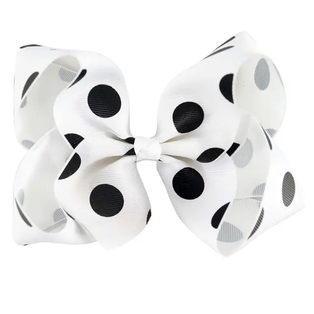 Aliexpress.com : Buy 5 Inch Cute White Polka Dots Hair Bows With Clips