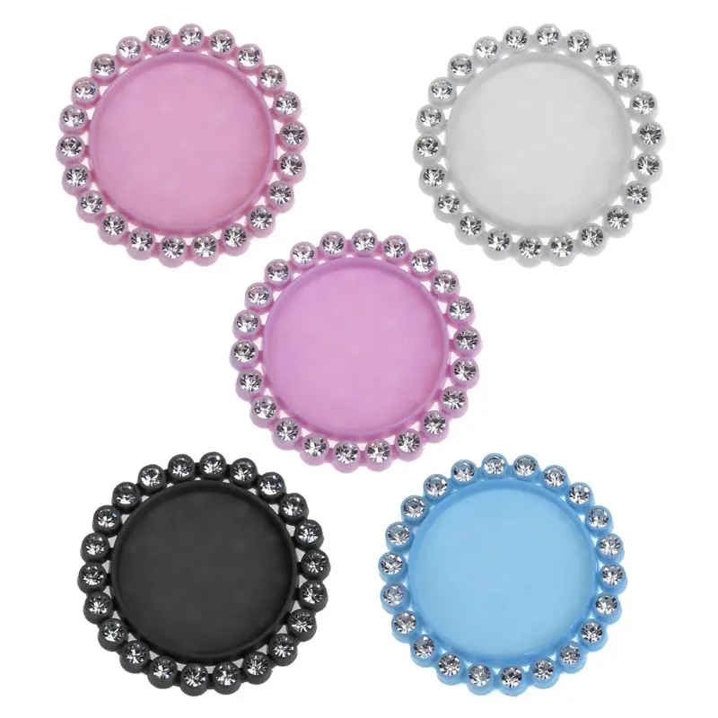

5Pc Round Resin Flatback Pendant Base Setting Crystal Cabochon Frame Jewelry DIY
