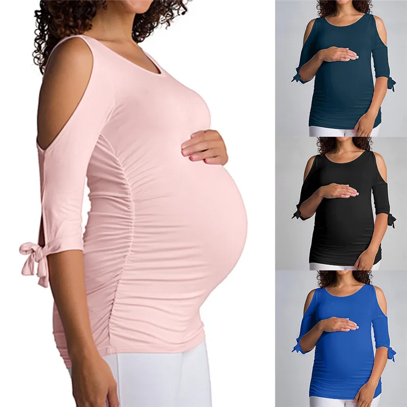 Telotuny Одежда для беременных женщин с коротким рукавом женское платье для кормящих топ; одежда для мам; Одежда для беременных женщин; Одежда для беременных; Dec28