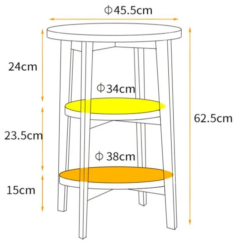62.5*45.5CM Three Layer Solid Wood Bedside Table Sofa Side Coffee Table Modern Round Corner Table Living Room Small Table 62.5*45.5CM Three Layer Solid Wood Bedside Table Sofa Side Coffee Table Modern Round Corner Table Living Room Small Table