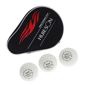 

1Pcs PortableTable Tennis Racket Case Ping Pong Paddle Cover Pouch With 3Pcs 3-star Table Tennis Balls 40+mm For Training