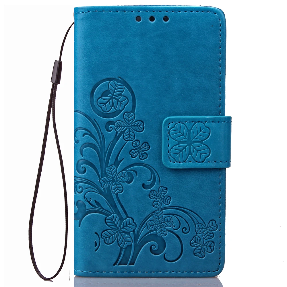 

For Microsoft Nokia Lumia 532 Case Multicolour Emboss Four Leaf Clover Stand Pocket Flip PU Leather Phone Cases TPU Cover n532