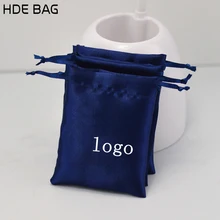 Атласная сумка для упаковка ювелирных изделий/макияж/подарок/Свадебные/вечерние/хранения/волос/мешок обуви шелк ткань пыле мешок пользовательские печати Logo9x12