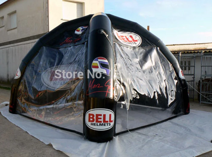 

2015 Hot sale 4m small inflatable dome tent with 2 clear walls for events