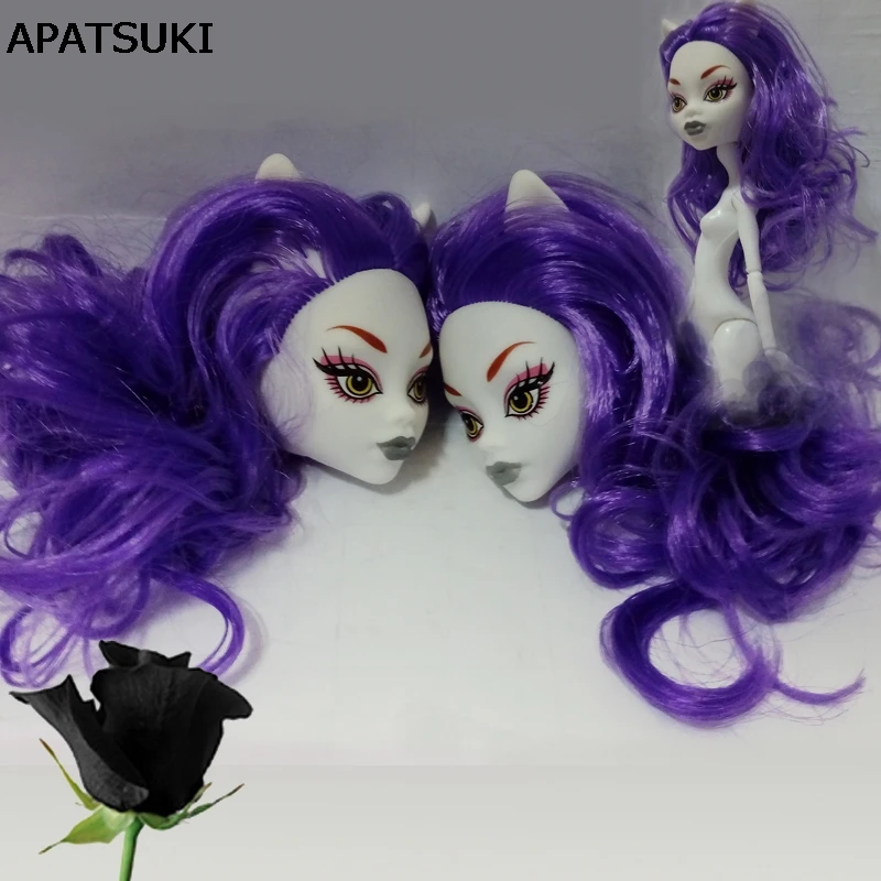 Kinder Spielzeug Damon Monster Puppe Kopf Mit Lila Rot Haar Diy