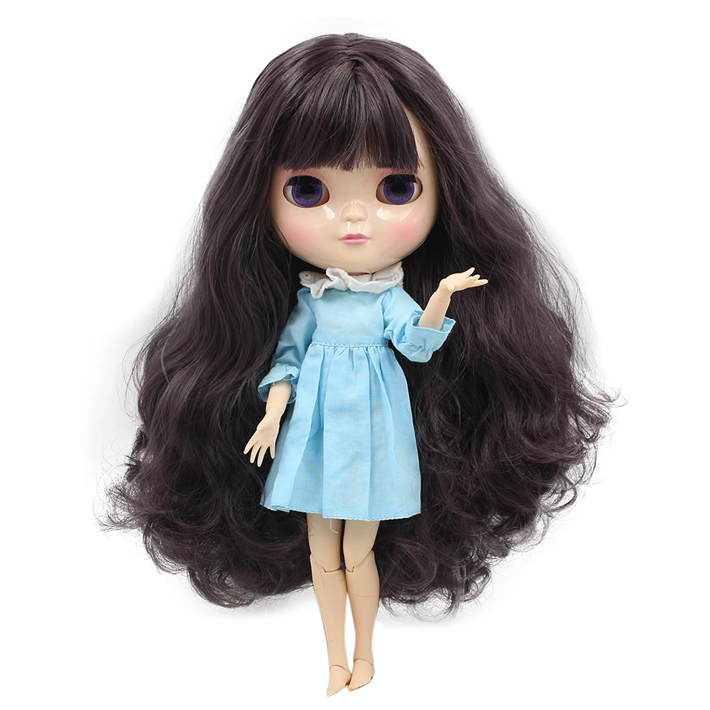 

ICY DOLL with small breast joint body with handset A and B dark purple hair 1/6 30cm