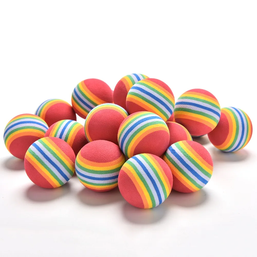 20pcs Rainbow Stripe FOAM Sponge Golf Balls Swing indoor Practice