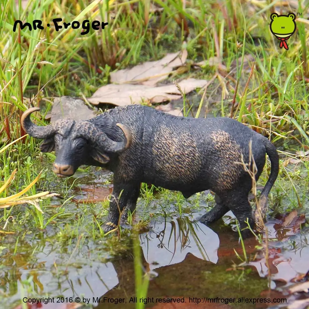 Mr.Froger африканская модель Буффало зоопарк пластиковая твердая водная корова
