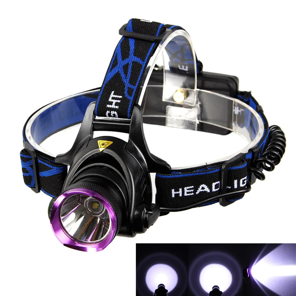 

2000 Lumens 3-mode CREE XM-L XML T6 LED Headlamp Headlight Flashlight Head Lamp Light + charger (2x18650 battery)