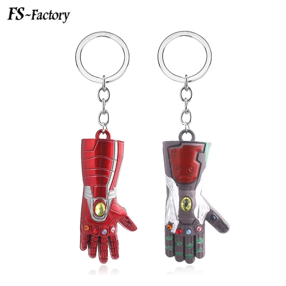 

Iron Man Infinity Gauntlet Keychain The Avengers Thanos Thor Spiderman Captain Marvel Key Chain Movie Fans Pendant Jewelry