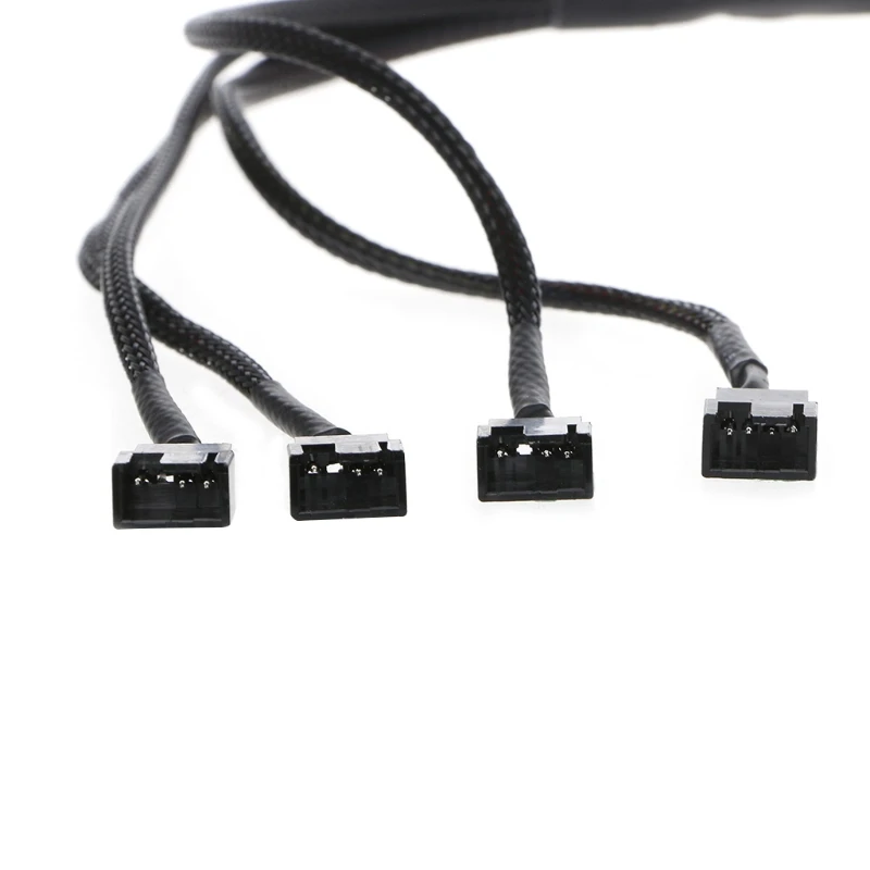 

1 To 4 4-Pin Molex TX4 PWM CPU Cooling Fan Splitter Adapter Braided Power Cable