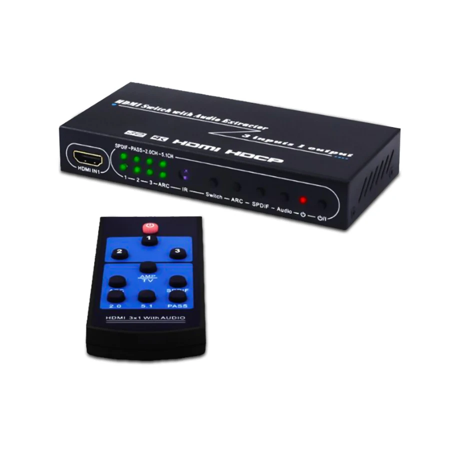 4K HDMI переключатель 3x1 с 5 1 каналом Spdif/коаксиальный и 3 R/L портовый 1080P 3D AC3/5.1DTS