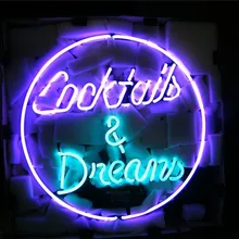 Неоновая вывеска для коктейлей и снов вывеска клуб Настоящее стекло пивной бар витрина кафе вывеска уличные световые знаки 17*14"