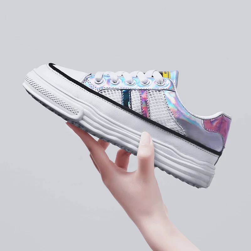 

2019 Sneakers Women Running Shoes Lace-Up Beginner Rubber Fashion Air Mesh Round Cross platform Sneakers ladies Sport Shoes