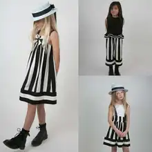 Платье для девочек г. летнее платье в полоску для девочек белое платье в белую полоску детское платье для маленьких девочек, детская одежда От 1 до 10 лет ws423