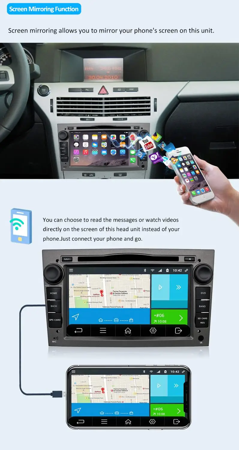 Sale 2 din Android 9.0 car dvd for Opel Astra h astra j Vectra v Antara Zafira b Corsa c car radio multimedia gps navigation system 5
