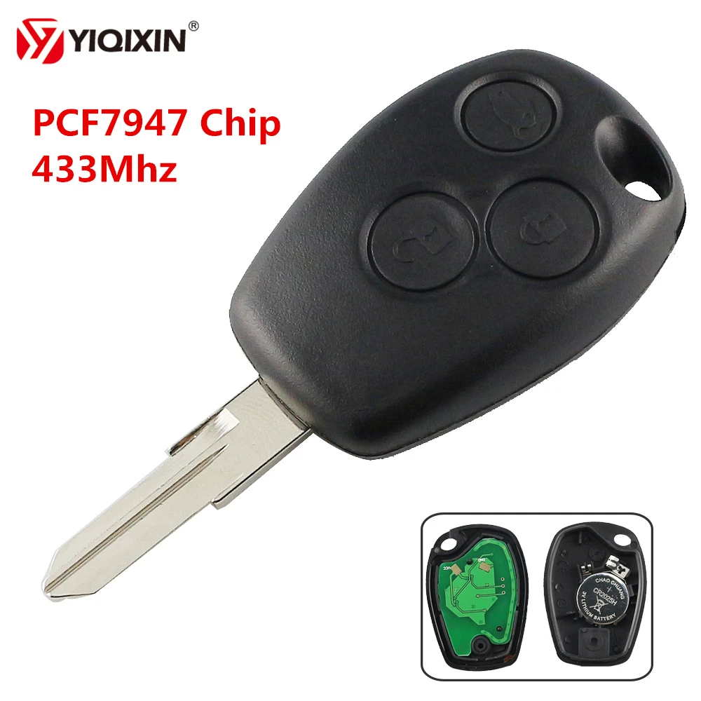 Chiave/Telecomando Per Renault Trafic Megan Modus Clio Modus Kangoo Logan Sandero Spolverino - 3 Bottoni Id46 Pcf7947 Chip Di 433mhz Renault -