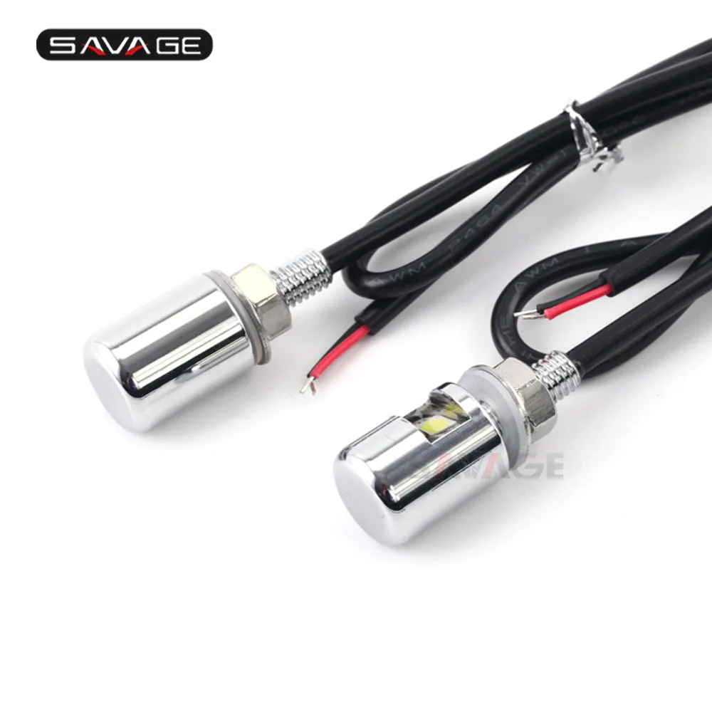 Black Universal LED License Plate Light Bolts pair