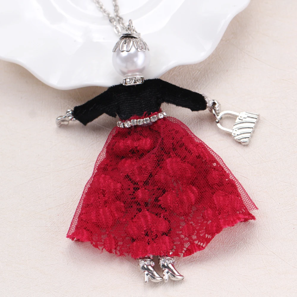 WNGMNGL Новая Милая женская кукла детское колье романтическая зимняя подвеска на длинной цепочке ожерелье для женщин свитер модные украшения