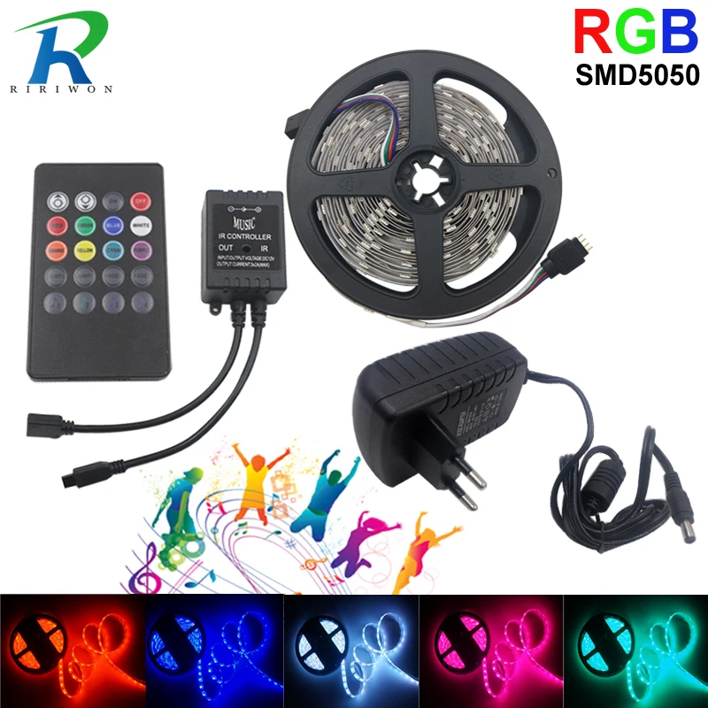 Водонепроницаесветодиодный светодиодная RGB лента SMD5050 5 м 20 клавиш музыкальный