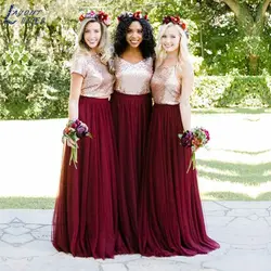 SHJ469 Двойка халат De Soiree Sexy Бордовые Платья для подружки невесты 2018 выпускного платья длинные пригласительные на свадьбу платье