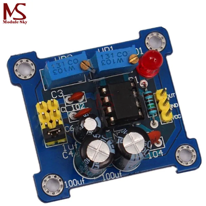 

Adjustable NE555 Pulse Frequency Adjustable Module Duty Cycle Module Square Wave Signal Generator DIY Kit