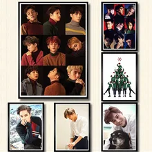Kpop постер EXO белая бумага с покрытием для печати, настенная наклейка, украшение для дома, стены, художественный плакат