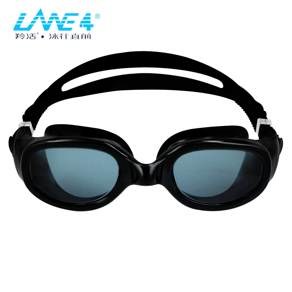 LANE4 Swimming Goggle Flat Lenses Streamline Design Anti fog UV