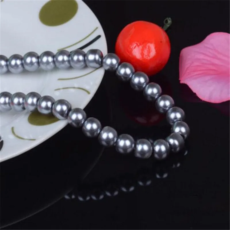 Loose 3mm 10mm Deep Grey Color Fake Pearl Diy Hand Craft Round