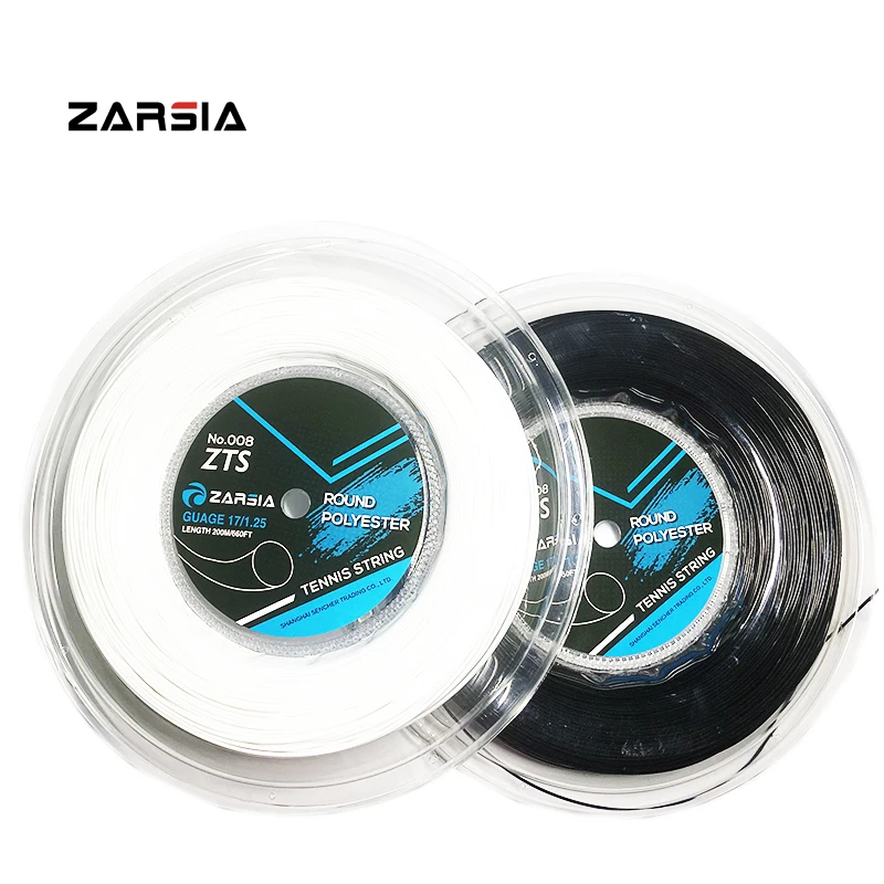 1 بكرة ZARSIA 4G البوليستر تنس مضرب سلسلة 1.25 MM راكيت تنس دائم تنس سلاسل جولة السلس 200 M كبيرة بكرة 4 ألوان