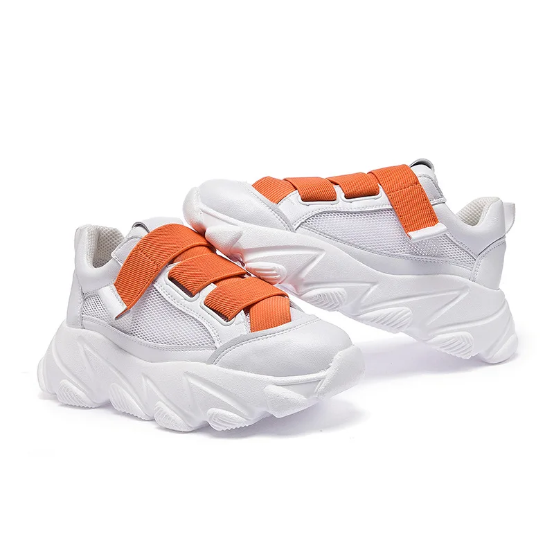 

Old shoes online shoes 2019 summer new color matching ribbon elastic shoes Korean version of the wild thick-soled platform shoes